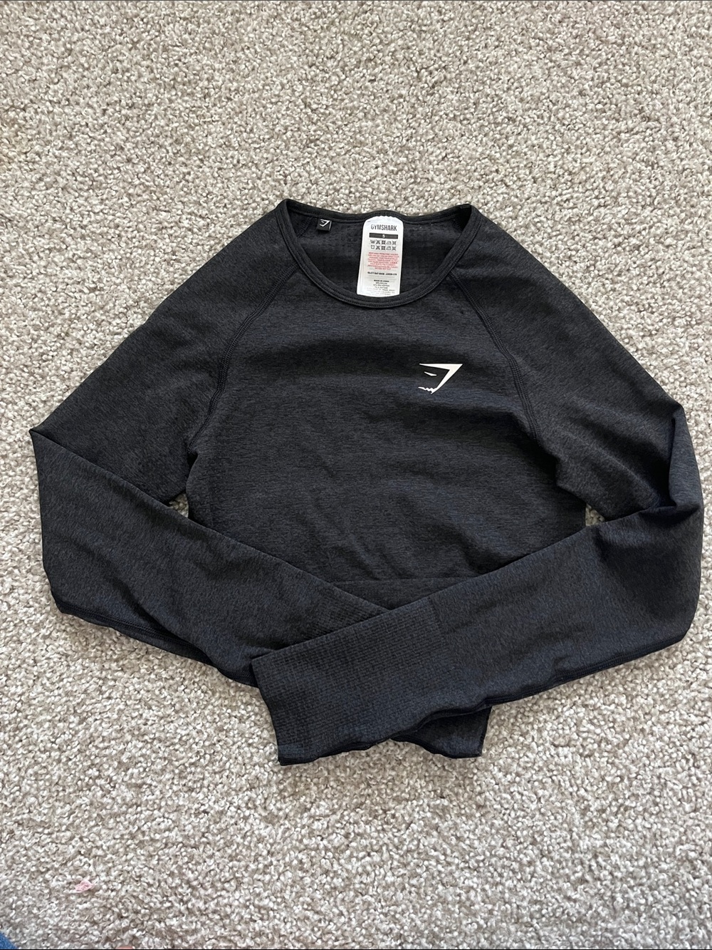 Gymshark Black Vital Crop Top Size Small